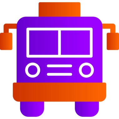 Otobüs simgesi, modern tasarım illüstrasyonu