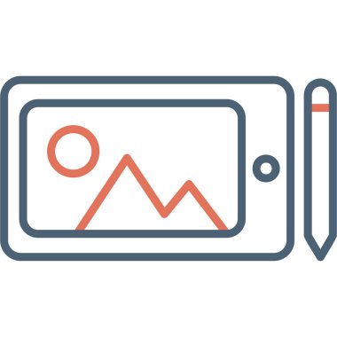 Grafik Tableti simgesinin vektör illüstrasyonu 