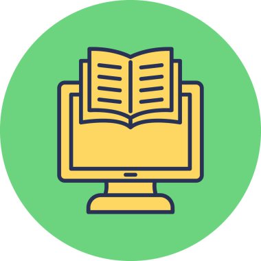 E-kitap simgesi, modern tasarım illüstrasyonu