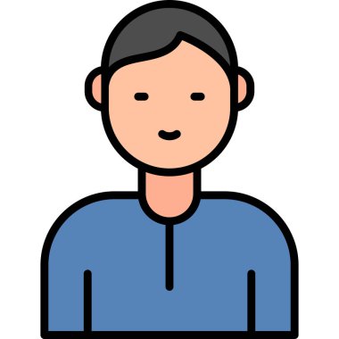 vektör erkek simgesi. Avatar 'ın düz çizimi 