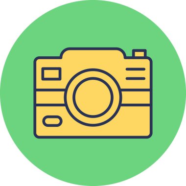 Fotoğraf Kamerası Simgesi. Vektör İllüstrasyonu