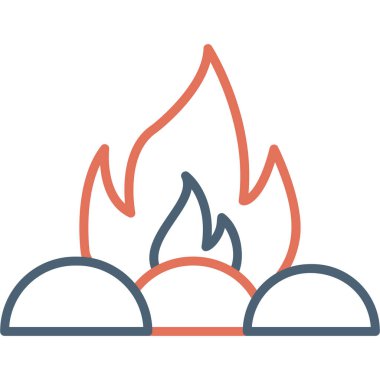 Kamp. Web simgesi basit illüstrasyon