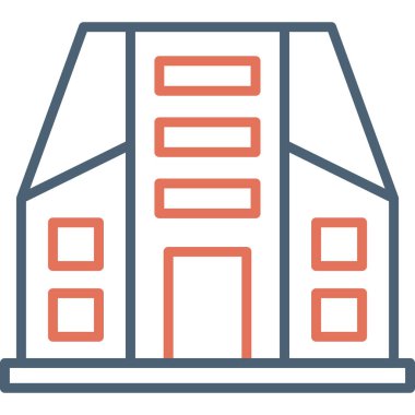 Bina. Web simgesi basit illüstrasyon