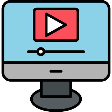 video. Web simgesi basit illüstrasyon