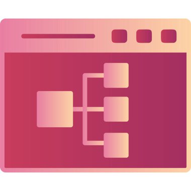 Çevrimiçi akış şeması simgesi, modern tasarım illüstrasyonu