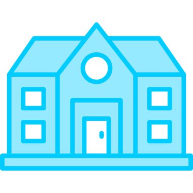 Bina. Web simgesi basit illüstrasyon