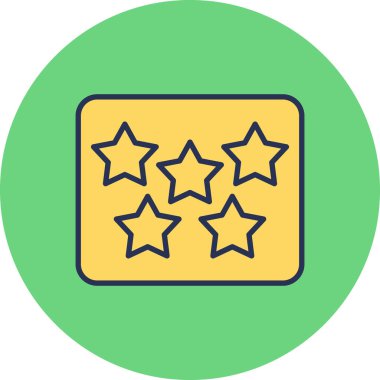 Beş Yıldız, vektör çizimi, düz tabela, katı tasarım