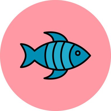 balık simgesi vektör illüstrasyonu