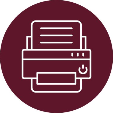 Yazıcı simgesi vektör illüstrasyonu