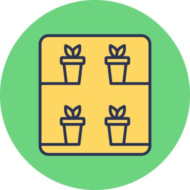 Dikey tarım modern simgesi, vektör illüstrasyonu