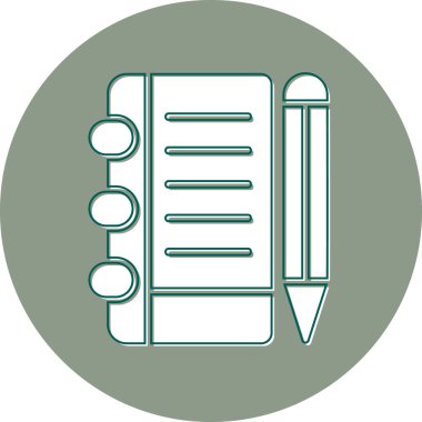 Not defteri web simgesi, vektör çizim