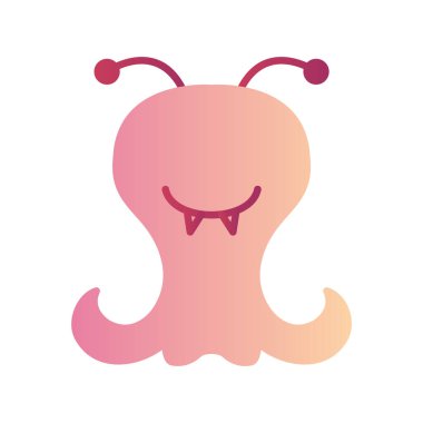 cartoon art illustration of ufo alien creature