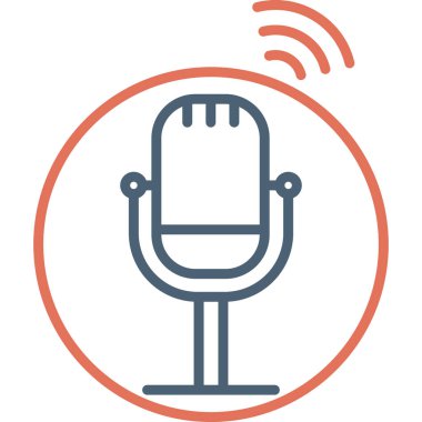 Mikrofon. Web simgesi basit illüstrasyon