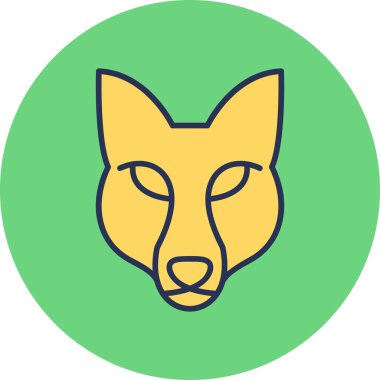 fox face çizgisi vektör simgesi