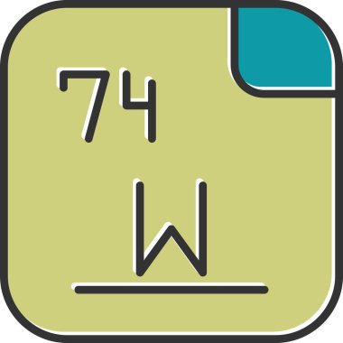 74 Tungsten Kimyasal element, Mendeleev Periyodik Tablo simgesi 