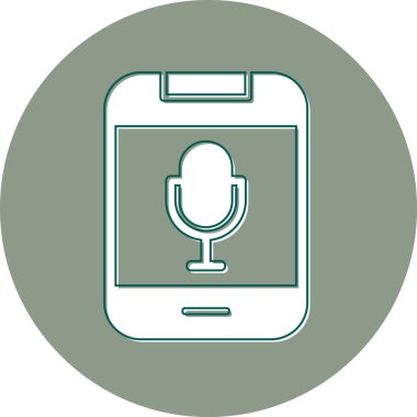 Mikrofon. Web simgesi kaydedilmesi basit illüstrasyon 