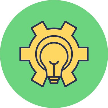 Ampul ışığı dişlinin içinde. Simge illüstrasyonu ayarlanıyor