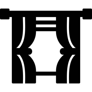 Perdeler. Web simgesi basit illüstrasyon