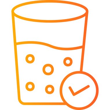 Bir bardak su. Web simgesi basit illüstrasyon 