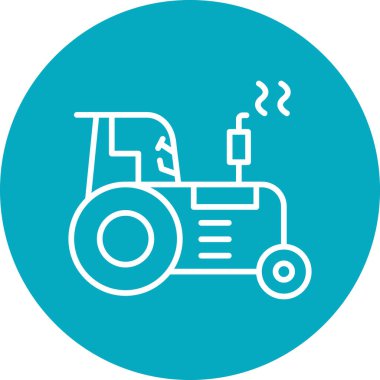 vector illustration of modern icon of tractor