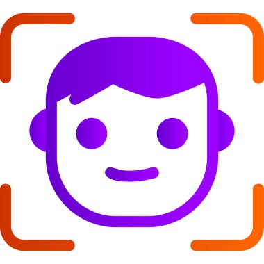 Mutlu Yüz Kimliği, basit simge illüstrasyonu, erişim ve kimlik