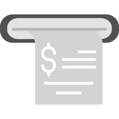 Alışveriş makbuzu, web simgesi basit illüstrasyon