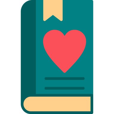 Aşk kitabı ikonu, modern tasarım illüstrasyonu