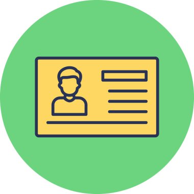 Kimlik kartı simgesi, vektör illüstrasyonu