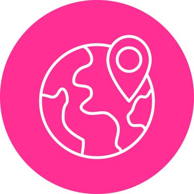 Globe Location navigation pin. web icon simple illustration