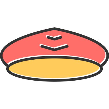 Pilot kaptan şapka illüstrasyon, havacılık mesleği simgesi 