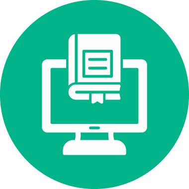 Çevrimiçi Kütüphane. Web simgesi basit illüstrasyon