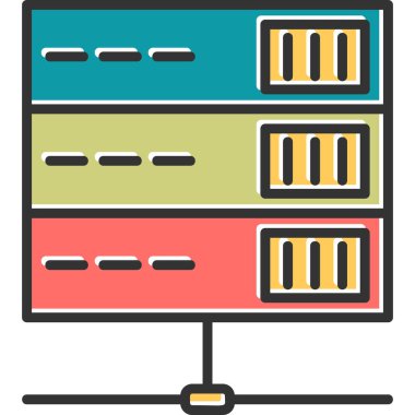 Sunucu. Web simgesi basit illüstrasyon