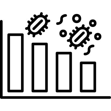 Grafik azalıyor. Web simgesi basit illüstrasyon