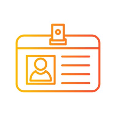 Kimlik kartı simgesi, vektör illüstrasyonu 