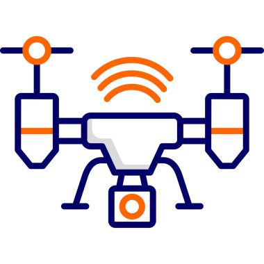 Drone simgesi, vektör illüstrasyonu basit tasarım