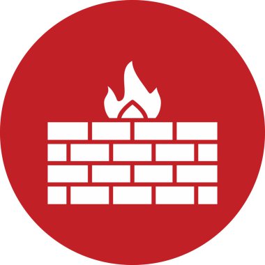 Güvenlik duvarı. Web simgesi basit tasarım