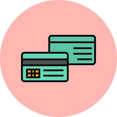 Kredi kartıyla. Web simgesi illüstrasyonu