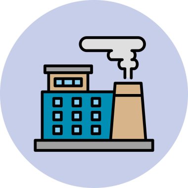 Fabrika simgesinin vektör illüstrasyonu