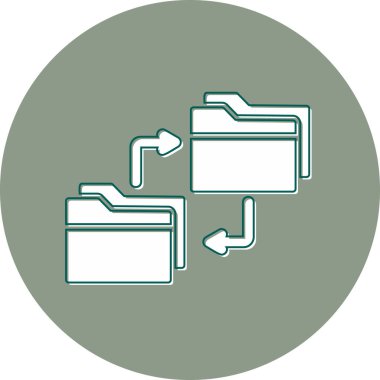 Veri paylaşımı ve Veri Kopyalama web simgesi, vektör illüstrasyonu içeren dizin 