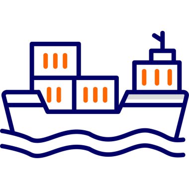 Kargo Gemisi basit vektör çizimi 