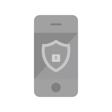 mobil güvenlik vektör çizgisi simgesi