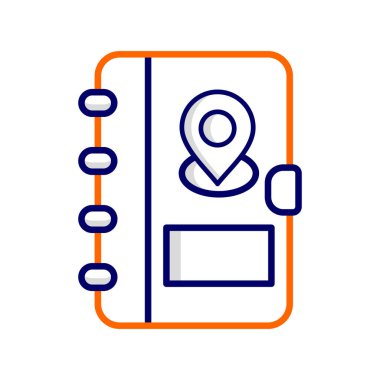 Address Book with Location pin. web icon simple illustration