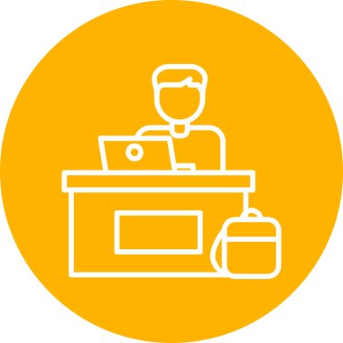 ofis çalışanı simgesi vektör illüstrasyon