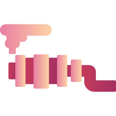 Egzoz Borusu basit simgesinin vektör illüstrasyonu