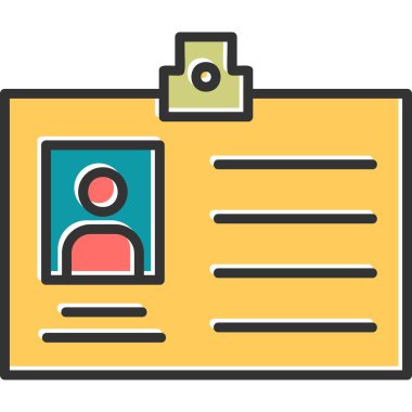 Kimlik Kartı, kişisel ve ticari kullanım için basit illüstrasyon simgesi 