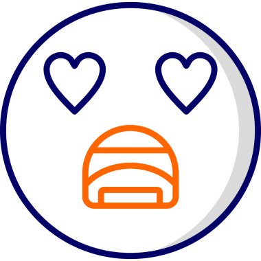 Şaşırmış emoji, web simgesi basit illüstrasyon