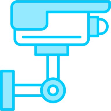 CCTV kamera simgesi, vektör illüstrasyonu basit tasarım