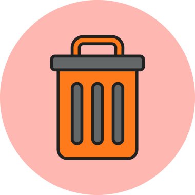 Moda biçimi izole edilmiş arkaplanda çöp kutusu simgesi