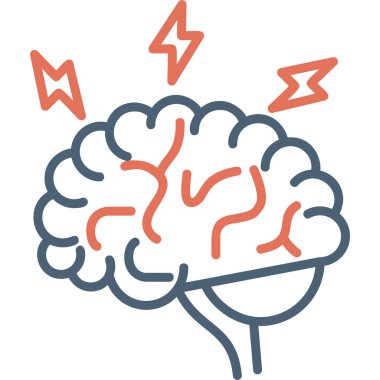 beyin ikonu vektör illüstrasyonu