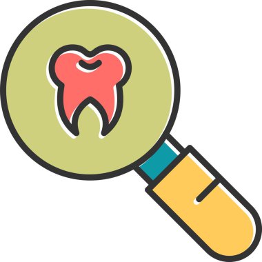 Diş kontrolü modern simge, vektör illüstrasyonu